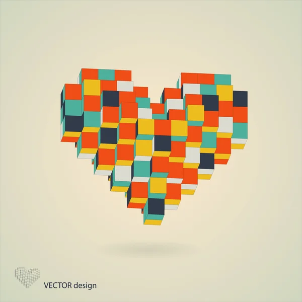 Cœur coloré abstrait — Image vectorielle