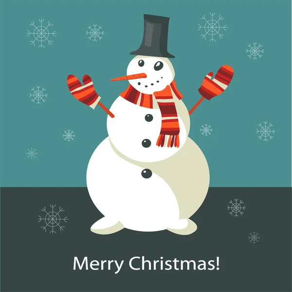 Christmas snowman — Stock Vector