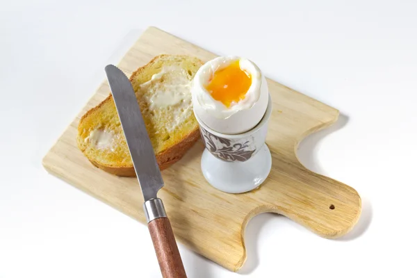 Boiled egg and toast — Stock Photo, Image