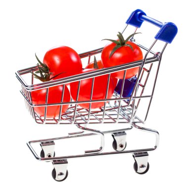 alışveriş sepeti kiraz domates ile