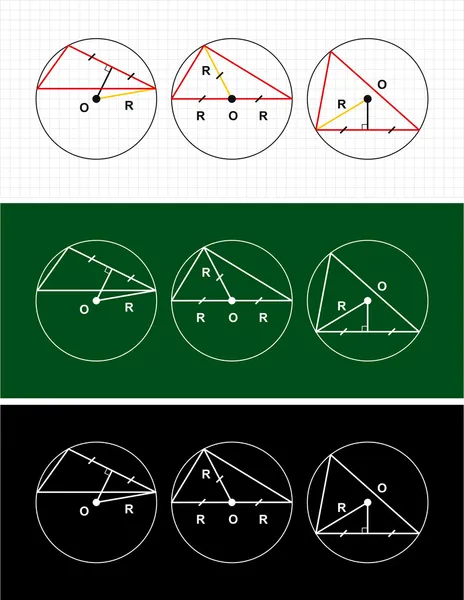 Planimetry. circle and triangle — Stock Photo, Image