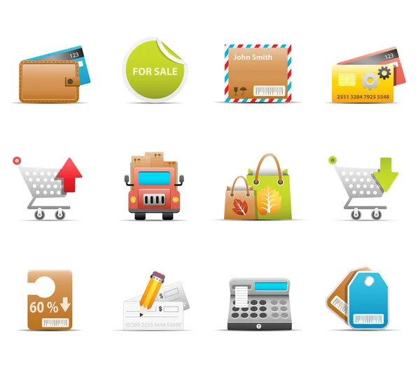 Iconos de compras — Vector de stock