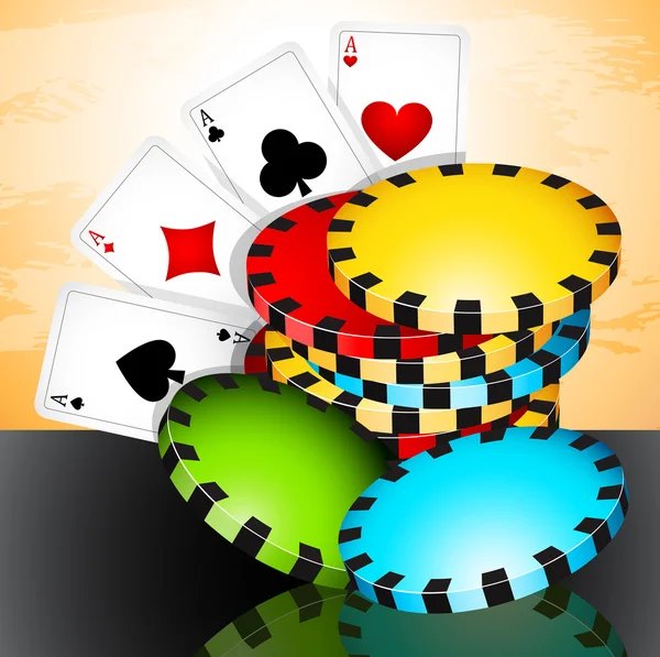 Poker zaman — Stok Vektör