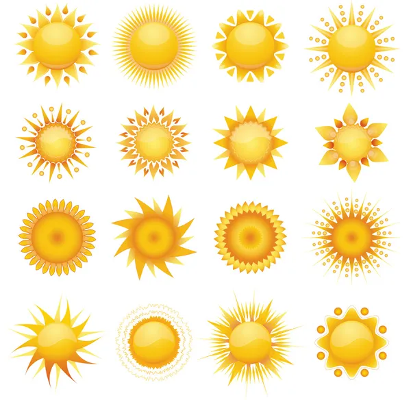 Icônes de soleil — Image vectorielle