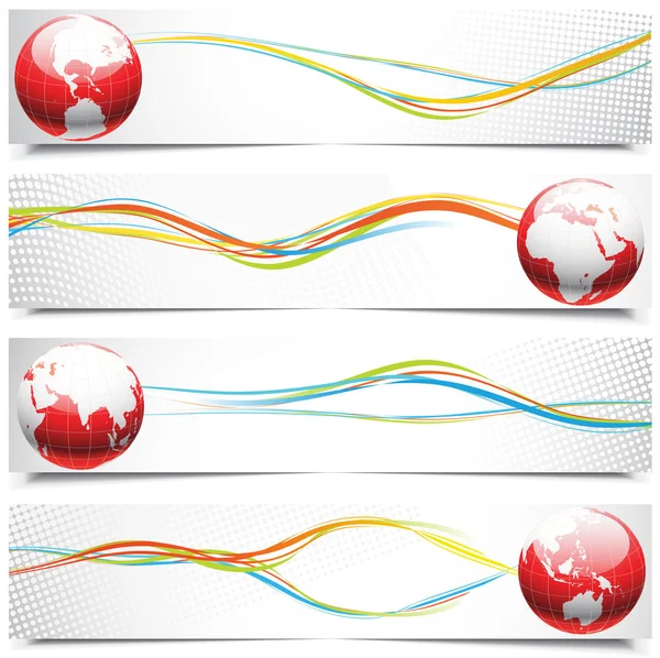 Globe banners — Stock Vector