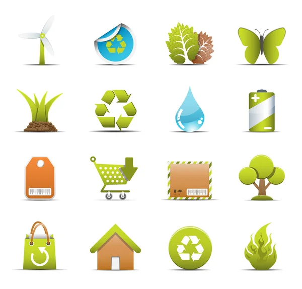 Eco iconos — Vector de stock