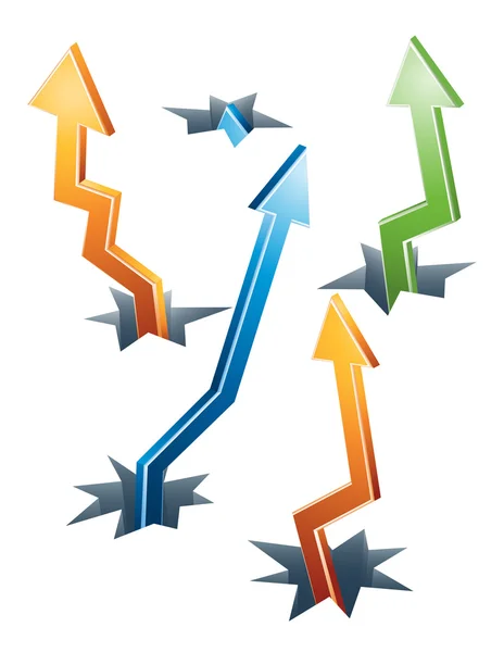 Frecce impostate — Vettoriale Stock