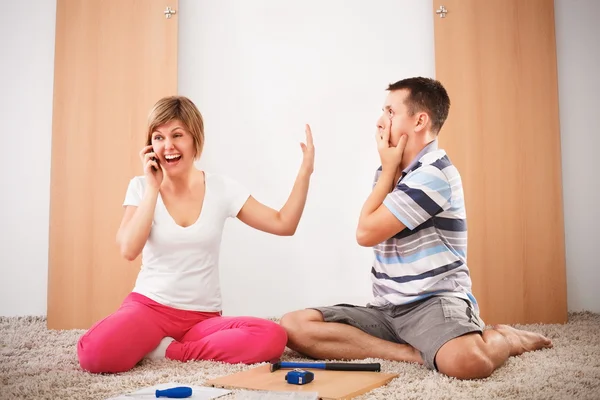 Assembling furniture — Stock Photo, Image