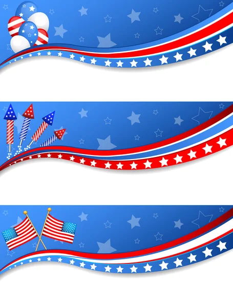 Fourth of July banners — Stock Vector