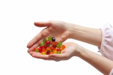 Şeker lolipoplar elinde