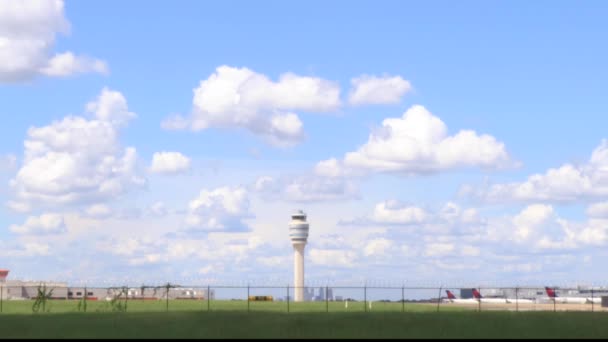 Atlanta Eua Aeroporto Internacional Hartsfield Jackson Durante Torre Aeroporto Início — Vídeo de Stock