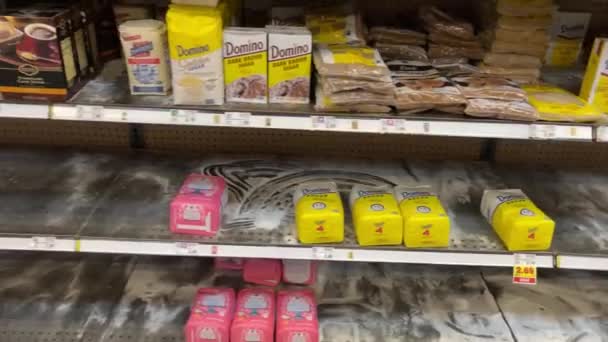 Augusta Usa Patelnia Kroger Retail Brudnej Pustej Mąki Sekcji Cukrowej — Wideo stockowe