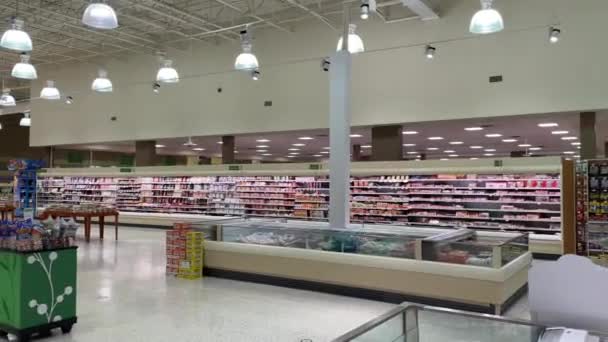Augusta Usa Publix Retail Lebensmittelgeschäft Washington Road Pfanne Fleischpackungen Einem — Stockvideo