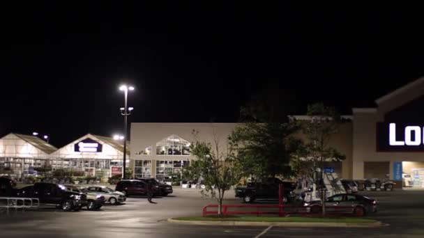 Augusta Usa Lowes Retail Store Night Parking Lot Entrance Building — 비디오