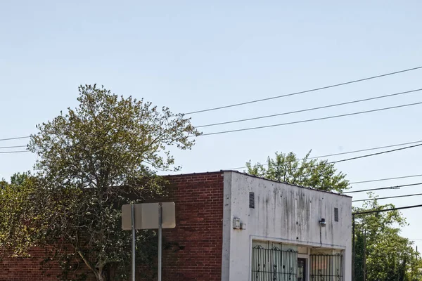 Augusta Usa Parte Superior Antiguo Edificio Urbano Con Ventanas Cerradas — Foto de Stock