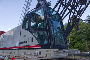 Augusta, Ga USA - 05: 15-21: Operatör için inşaat alanı vinç taksisi 