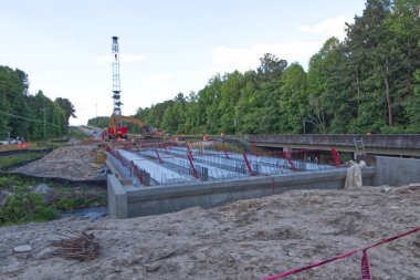 Augusta, Ga USA - 05: 15 - 21: Yol inşaatı Hwy 1 yeni köprü inşaatı 