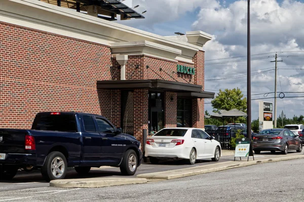 Grovetown Usa Starbucks Café Minorista Restaurante Drive Thru Respaldado — Foto de Stock