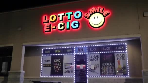 Augusta Usa Urban Lotto Cig Cbd Winkel Nachts — Stockvideo