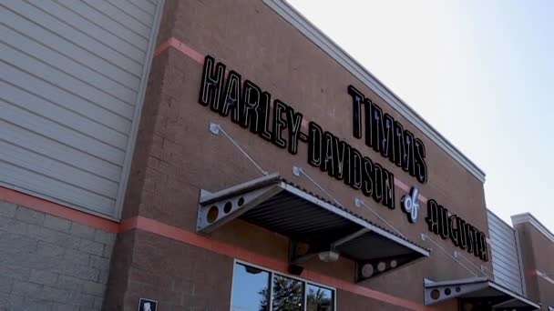 Augusta Usa Harley Davidson Augusta Retail Store Front Tilt — 图库视频影像