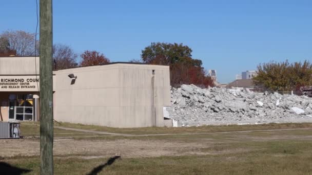 Augusta Usa Demolition Old Richmond County Jail 401 Walton Way — Stock Video