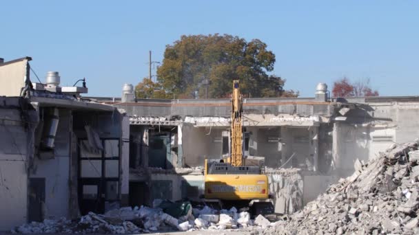 Augusta Eua Demolição Antiga Prisão Richmond County Escavadora Destroços 401 — Vídeo de Stock