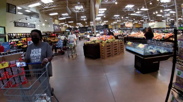 Columbia County Usa Kroger Retail Grocery Store Interior Holiday Shoppers — Stock Photo, Image