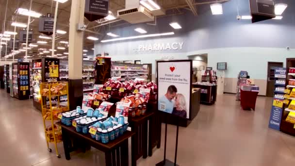 Columbia County Usa Detaliczny Sklep Spożywczy Kroger Ludzie Wnętrz Okolicy — Wideo stockowe