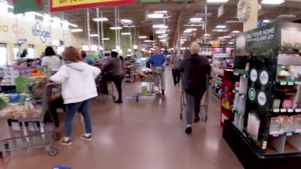 Columbia County Usa Kroger Retail Grocery Store Interior Holiday Shoppers — Wideo stockowe
