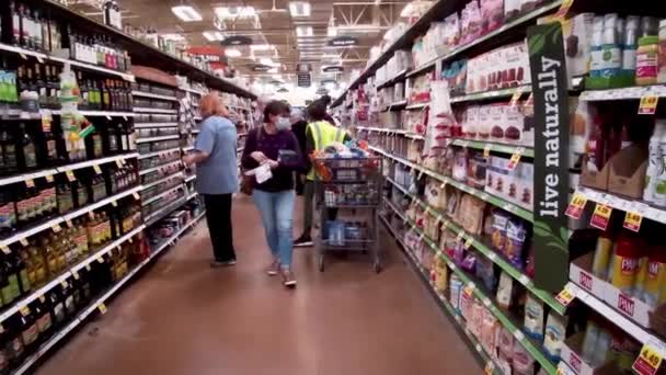 Columbia County Usa Kroger Negozio Alimentari Dettaglio Folle Interne Persone — Video Stock