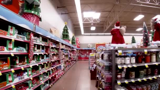 Columbia County Usa Kroger Einzelhandelsgeschäft Weihnachtsbereich Süßigkeiten Und Dekor — Stockvideo