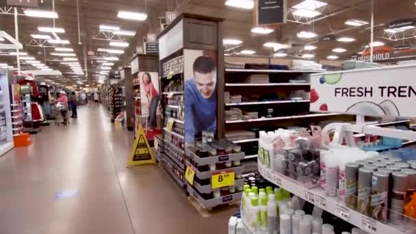 Columbia County Usa Kroger Kiskereskedelmi Élelmiszerbolt Belső Emberek Bevásárlóközpont — Stock videók