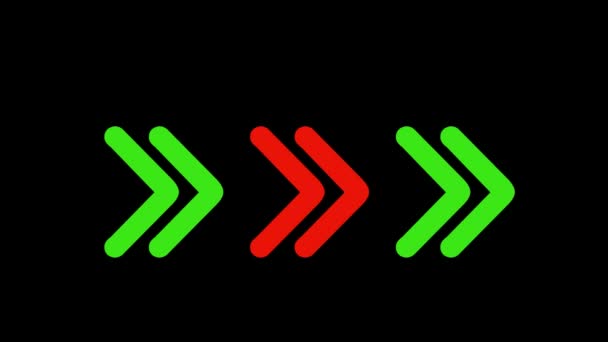 Evans Usa Flechas Direcionais Direitas Verdes Vermelhas Animadas — Vídeo de Stock