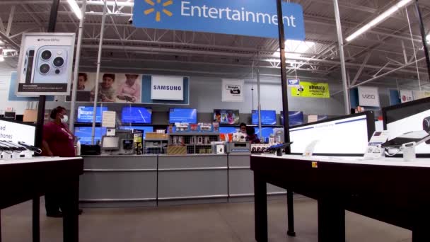 Evans Usa Walmart Winkelinrichting Thanksgiving Shoppers Mensen Elektronica — Stockvideo