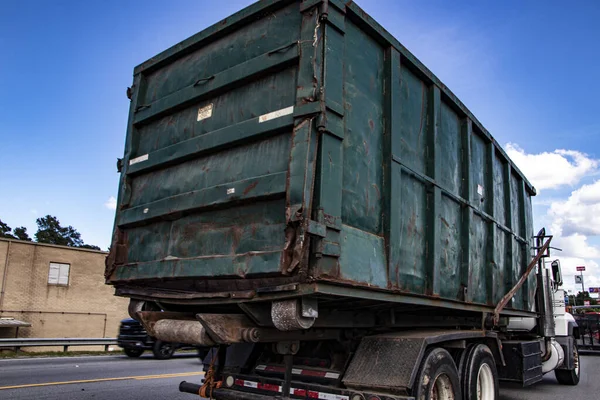 Augusta Usa Back Trash Truck Traffic — стокове фото