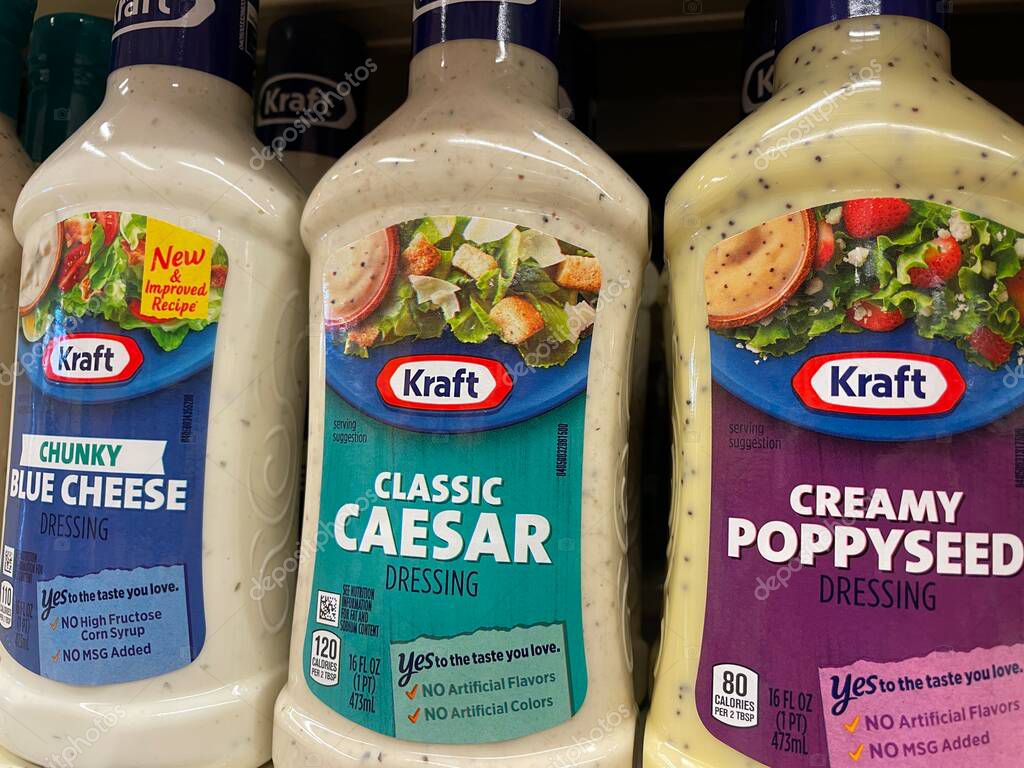 Martinez, Ga USA - 11 30 21: Kraft Salad dressing in a bottle
