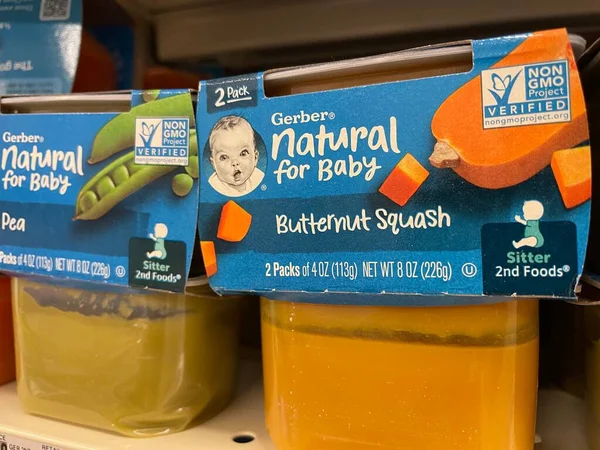 Martinez Usa Gerber Alimentos Para Bebés Recipientes Plástico Estante — Foto de Stock