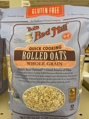 Columbia County, Ga USA - 12 01 21: Bob Red Mill Yuvarlanan Yulaf