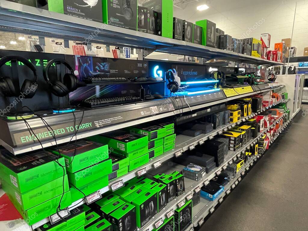 Augusta, Ga USA - 12 05 21: Best Buy retail electronics store interior