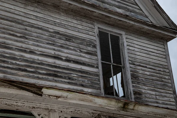 Régi Elhagyatott Lepusztult Hátborzongató Ijesztő Ház Vidéki Georgia — Stock Fotó