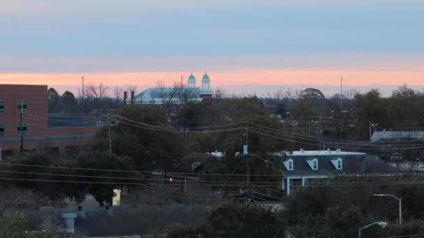 Augusta États Unis Belle Ligne Horizon Matin Centre Ville Augusta — Video