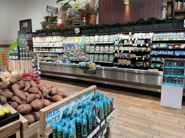 Augusta, Ga USA - 12: 19 21: Taze Pazar Perakende Marketi İç Tatil