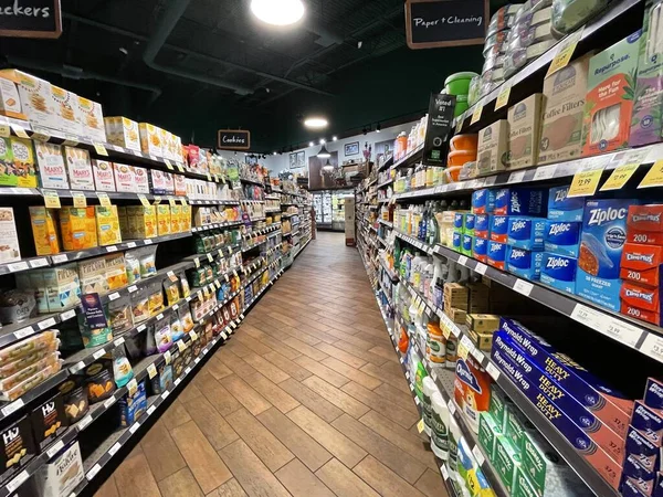 Augusta Usa Fresh Market Retail Grocery Store Interior Holidays — Stock Photo, Image