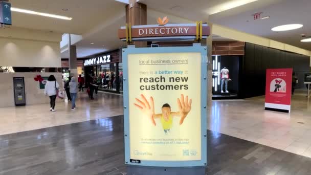 Augusta Usa Augusta Mall Interior Holidays People Mall Directory — Vídeos de Stock