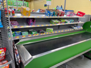 Martinez, Ga USA - 12. 23: Walmart perakende satış mağazası iç mekanı