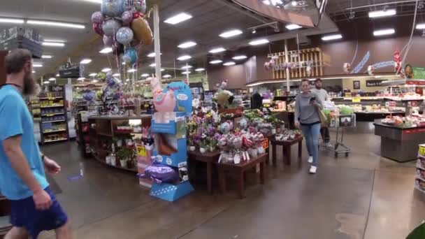 Martinez Usa Kroger Winkelinrichting Kerstavond Columbia Road Mensen Bloemengebied Geen — Stockvideo