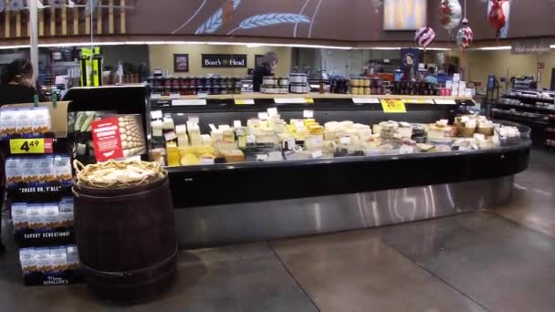 Martinez Usa Kroger Retail Store Interior Christmas Eve Columbia Road — Stockvideo