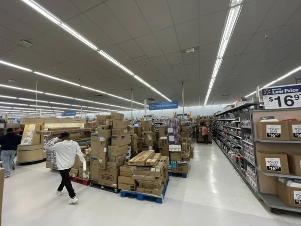 オーガスタ ガインUsa Walmart小売食料品店のインテリアクリスマスイブ — ストック写真