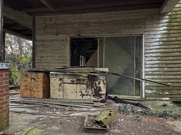 Alte Gruselige Beängstigende Hölzerne Verlassene Villa Ländlichen Georgien — Stockfoto