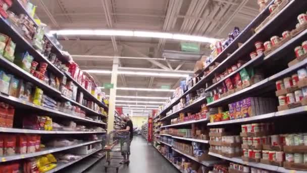 Augusta Usa Walmart Tienda Comestibles Por Menor Interior Tobacco Road — Vídeos de Stock